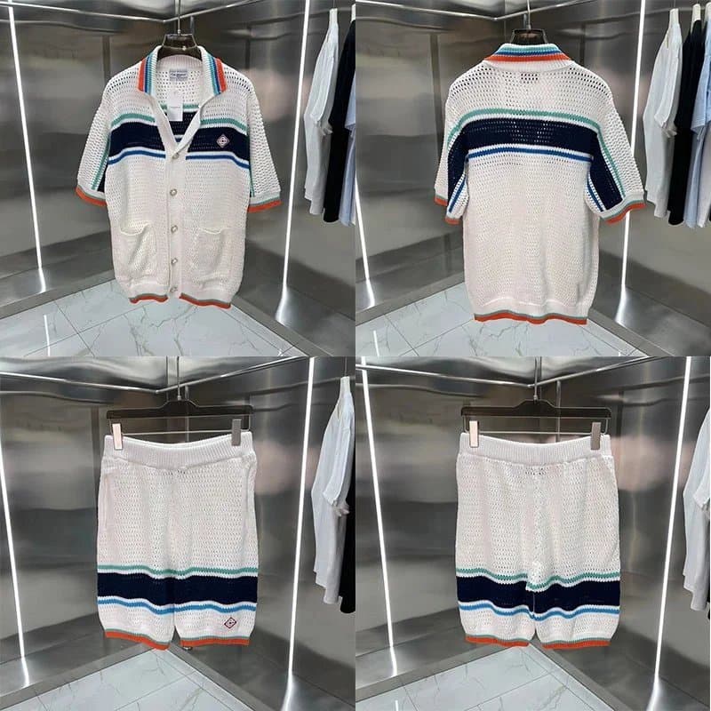 Balenciaga Knit Set Striped Mesh