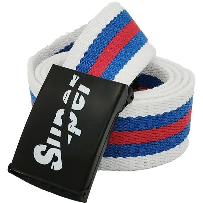 Sp5der Web Belt Rainbow Stripe — 标准款 · uper白蓝