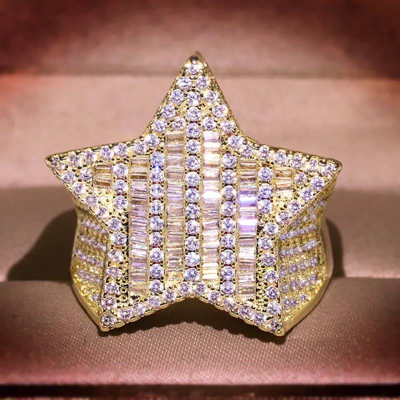 Chrome Hearts Star Ring Pave Crystal — KYRA0948黄金