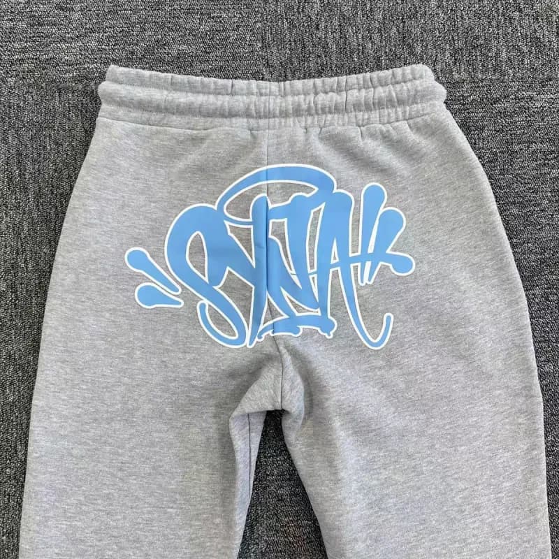 Sp5der Graffiti Logo Sweatpants Light Blue Script