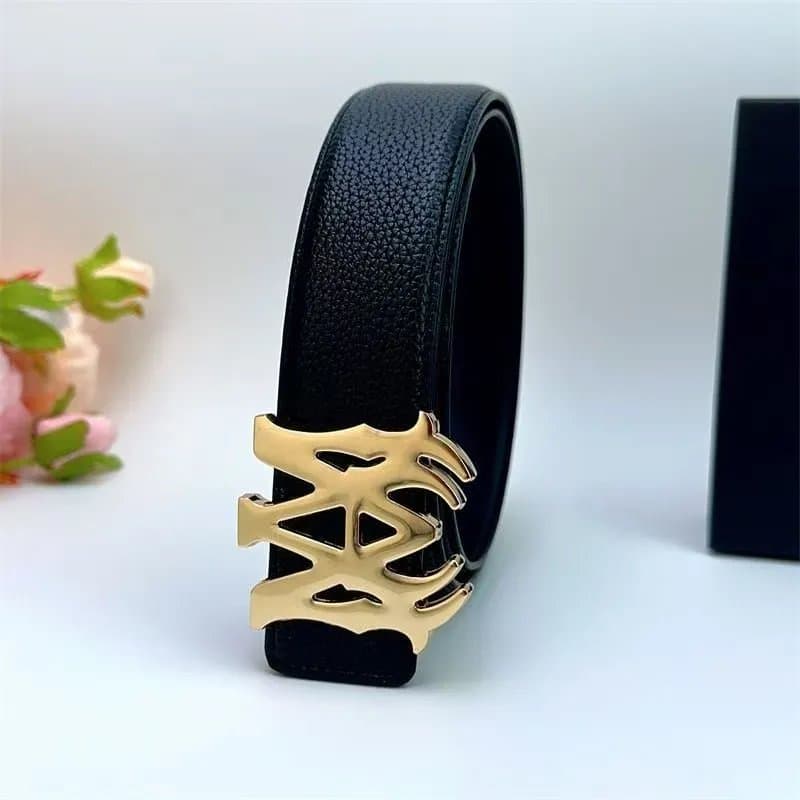 Balenciaga Logo Belt Gold Logo