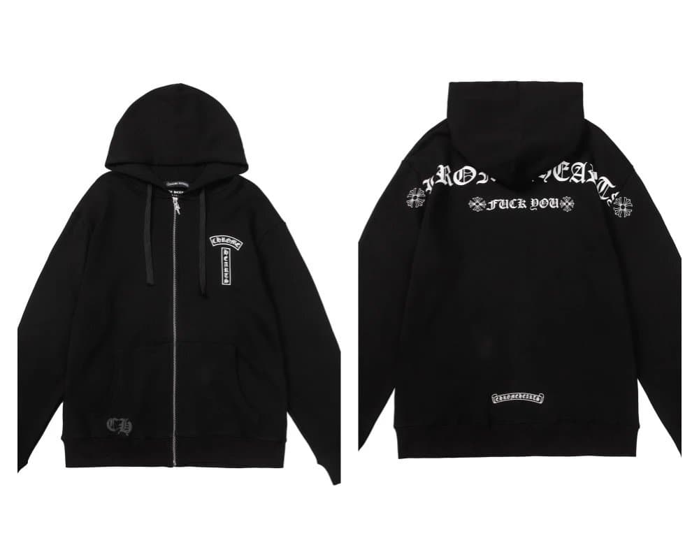 Zip-Up Hoodie Chrome Hearts Logo Embroidery