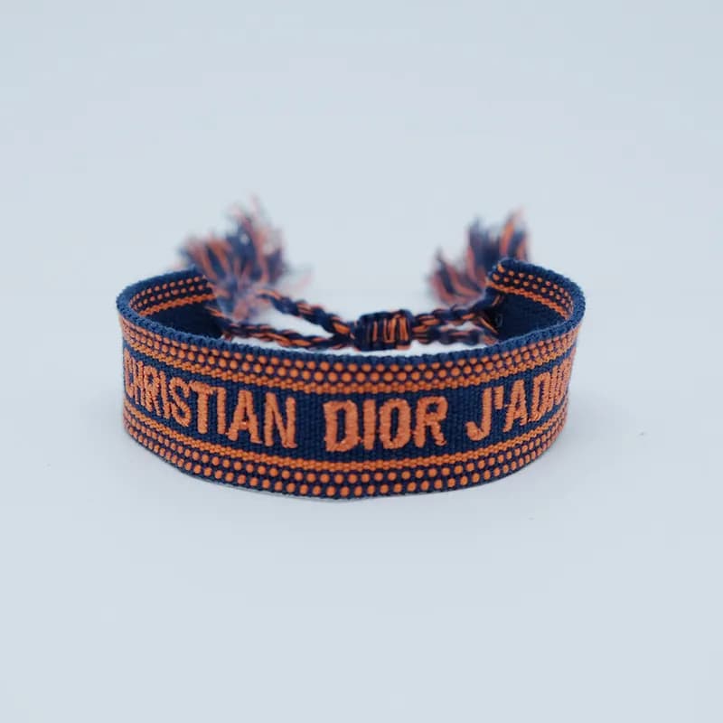 Dior J'Adior Woven Bracelet Pink with Black Logo — 10#