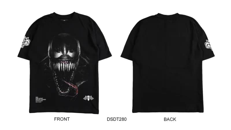 Sp5der Venom Graphic Tee Black with White Venom Print