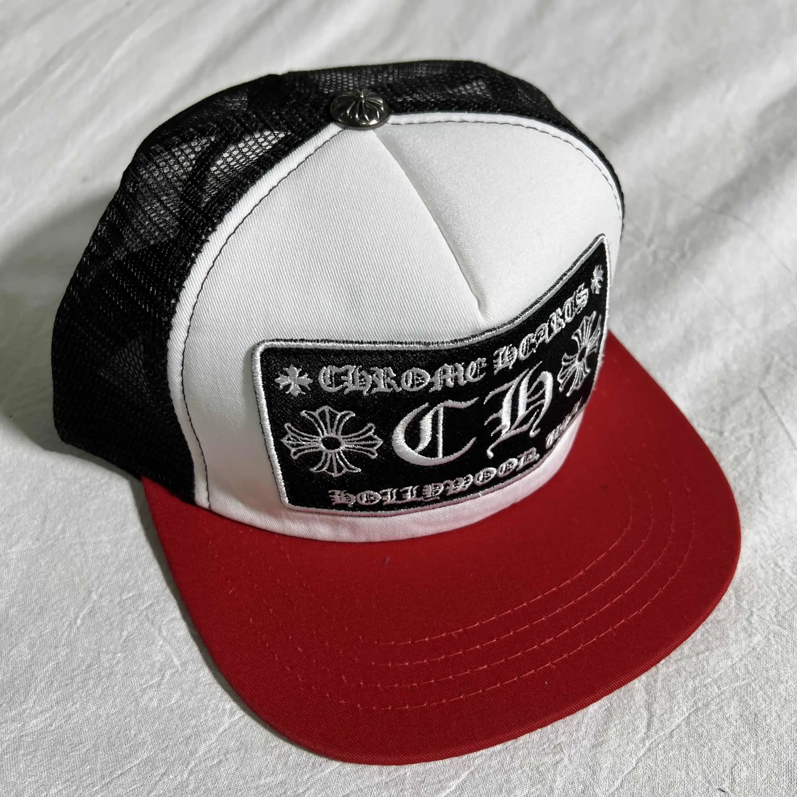 Chrome Hearts Trucker Cap FUCK Patch — 白红色