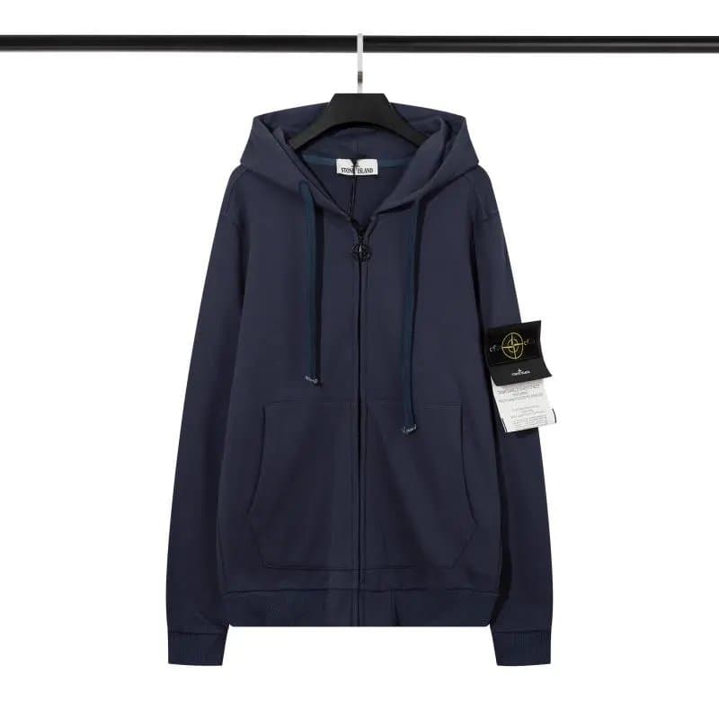 Stone Island Zip-Up Hoodie Navy