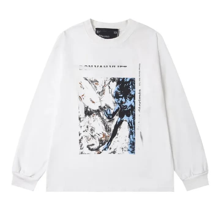 Gallery Dept. Zip-Up Hoodie Graphic Print — Er045 white long sleeve t