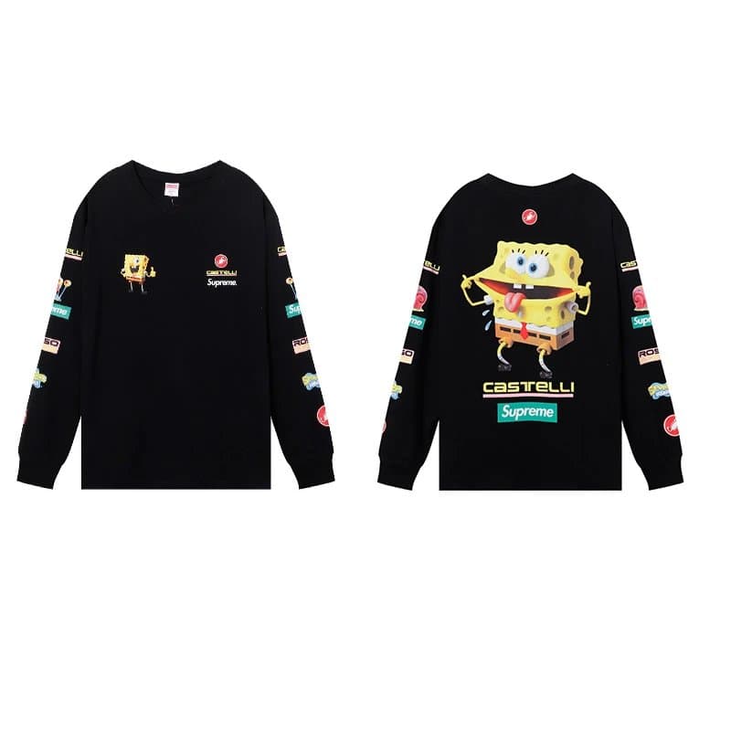 Supreme Long Sleeve Tee SpongeBob Castelli Collaboration
