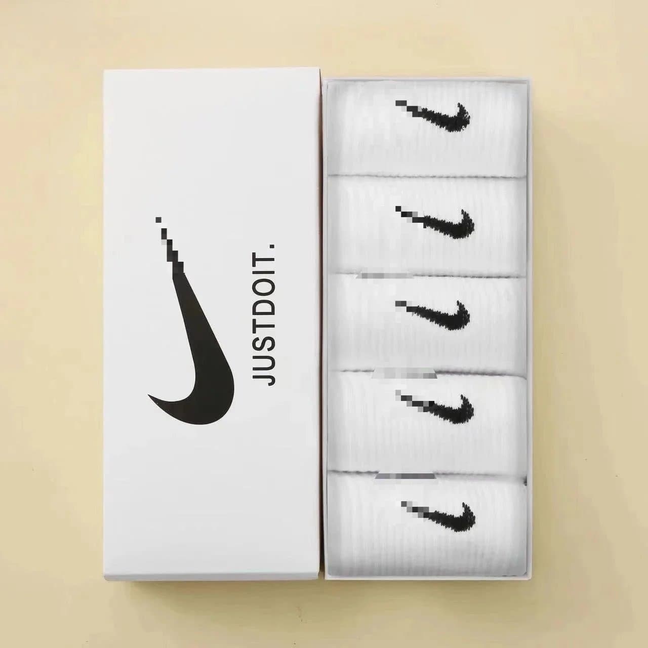 Nike Socks 5-Pack — 5双装【白+白+白+白+白】