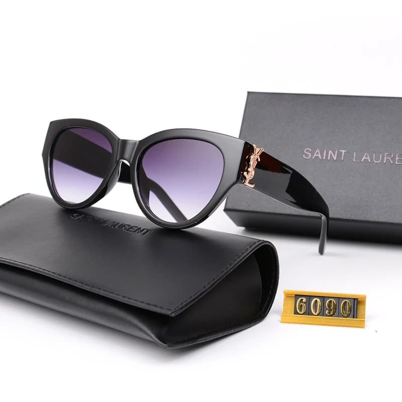 Saint Laurent Cat-Eye Sunglasses Gold YSL Logo