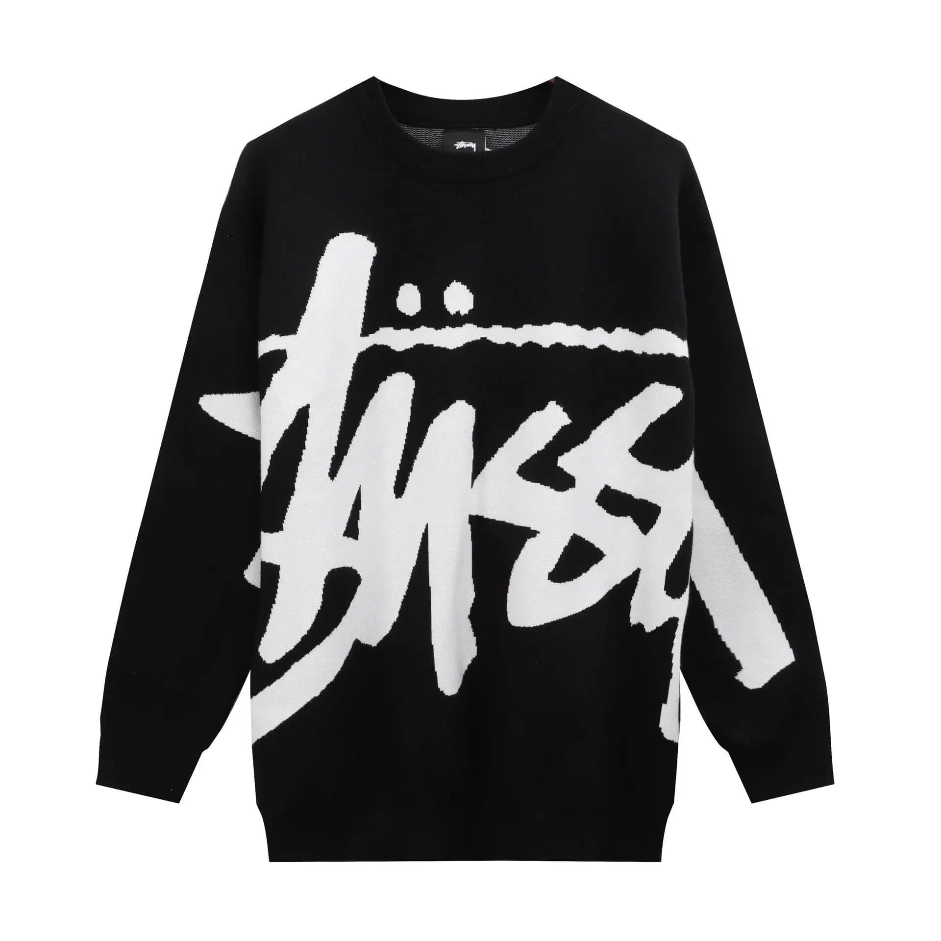 Stüssy Oversized Knit Sweater Logo Intarsia