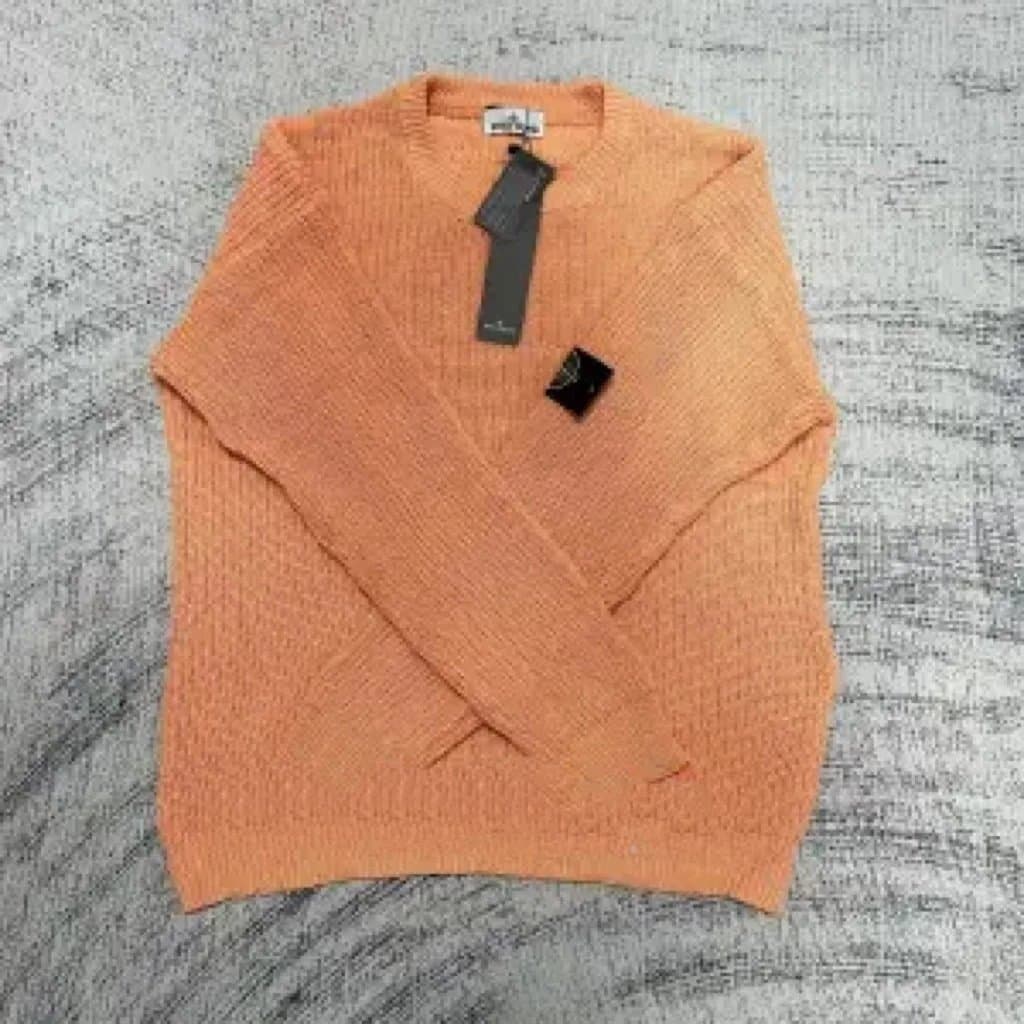 Stone Island Knit Sweater Waffle Knit with Compass Patch — 6