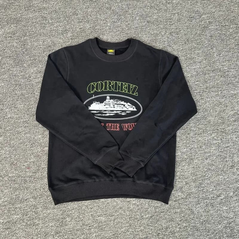 Corteiz Cruisez Sweatshirt Ship Graphic — 6269黑色圆领卫衣