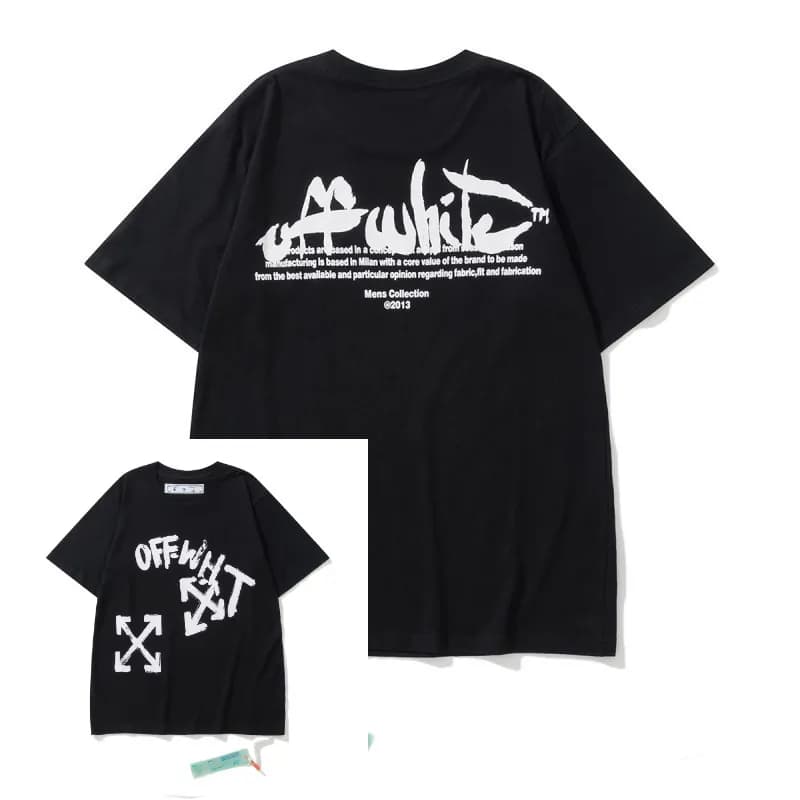 Off-White Painted Arrow T-Shirt Multicolor Paint Stroke — L6121 黑