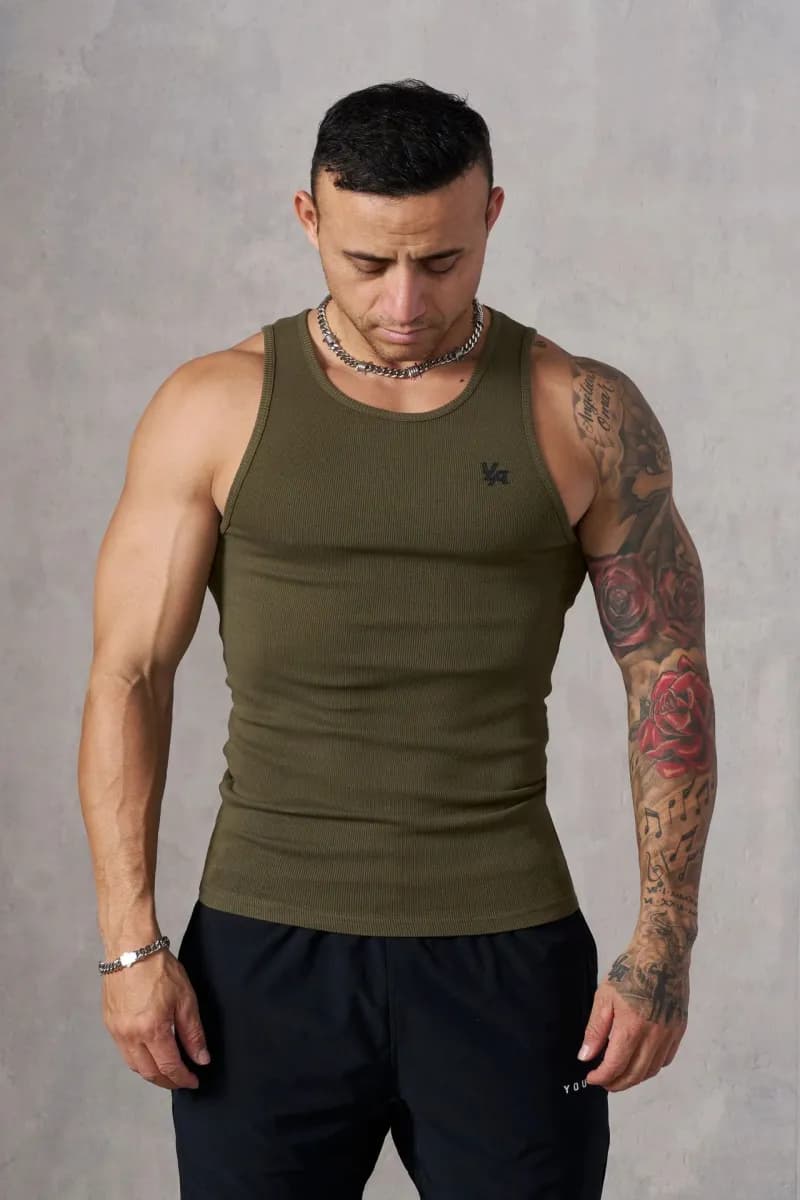 Fear of God Essentials Ribbed Tank Top Olive