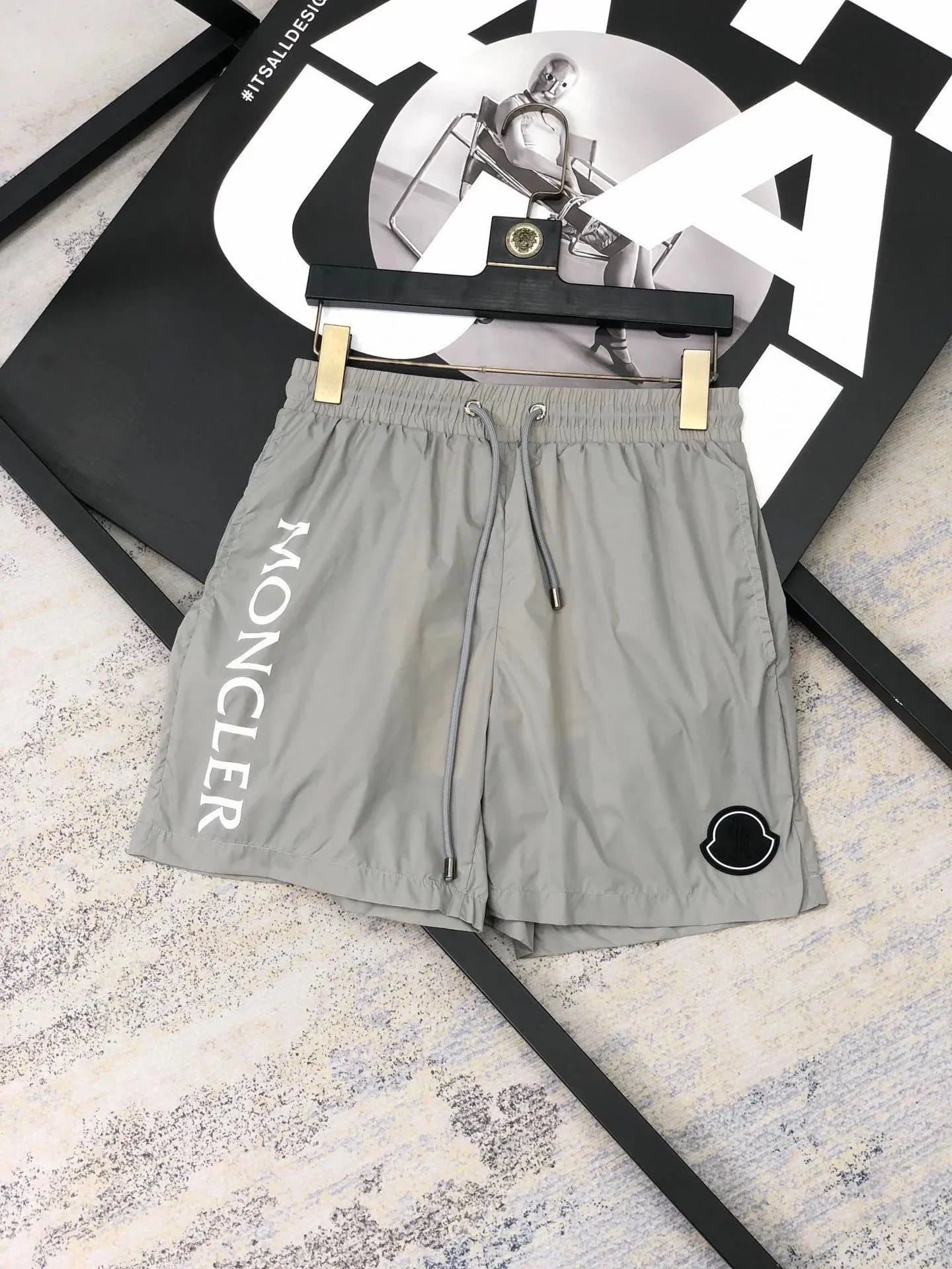 Moncler Logo-Print Shorts Vertical Logo — 1015020TLB