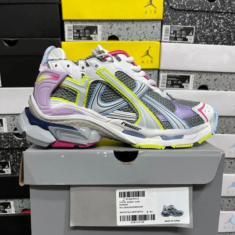 Balenciaga Speed Trainer White Yellow Purple