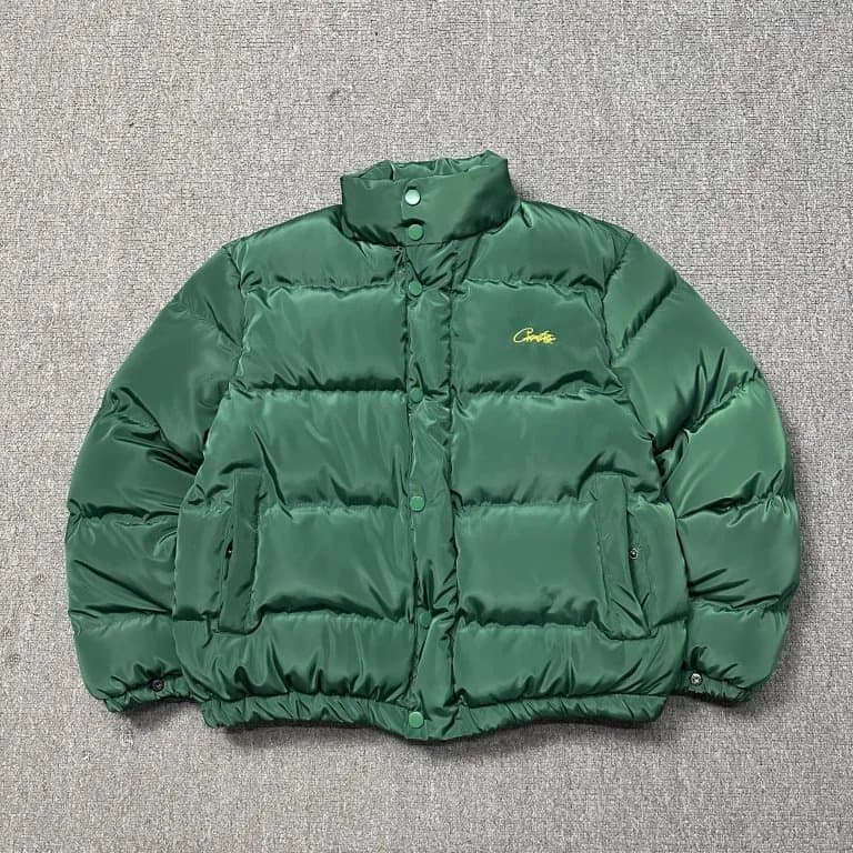 Gallery Dept. Puffer Jacket Olive Green with Embroidered Logo