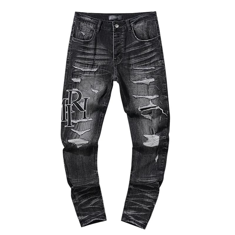 Rhude Ripped Jeans Distressed Logo
