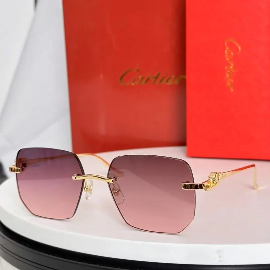 Cartier Sunglasses Gradient Pink Lens with Panther Detail