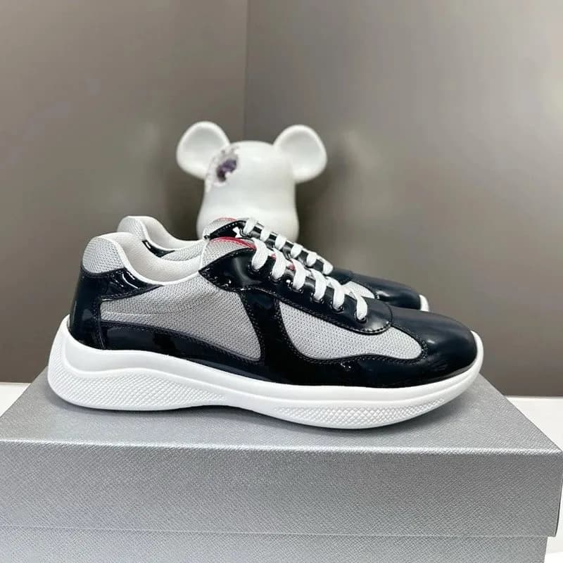 Prada Linea Rossa Sneaker Red Patent and Mesh — 深蓝