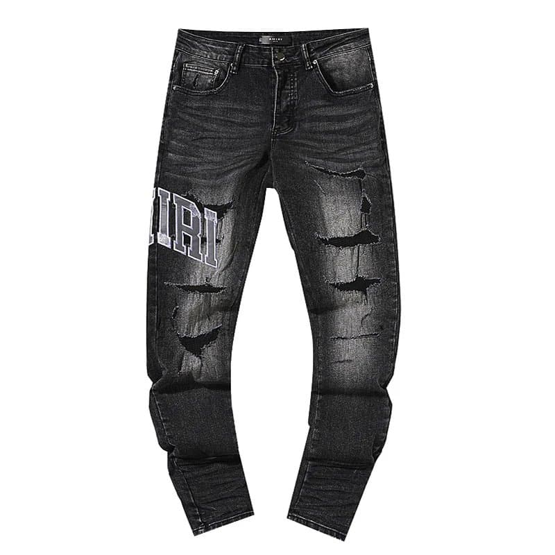 Amiri Distressed Jeans Logo Patch — AM321#
