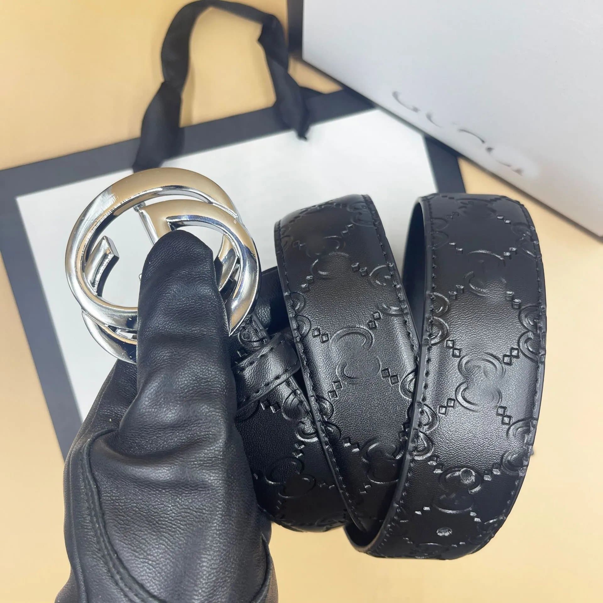 Gucci Horsebit 1955 Belt GG Embossed