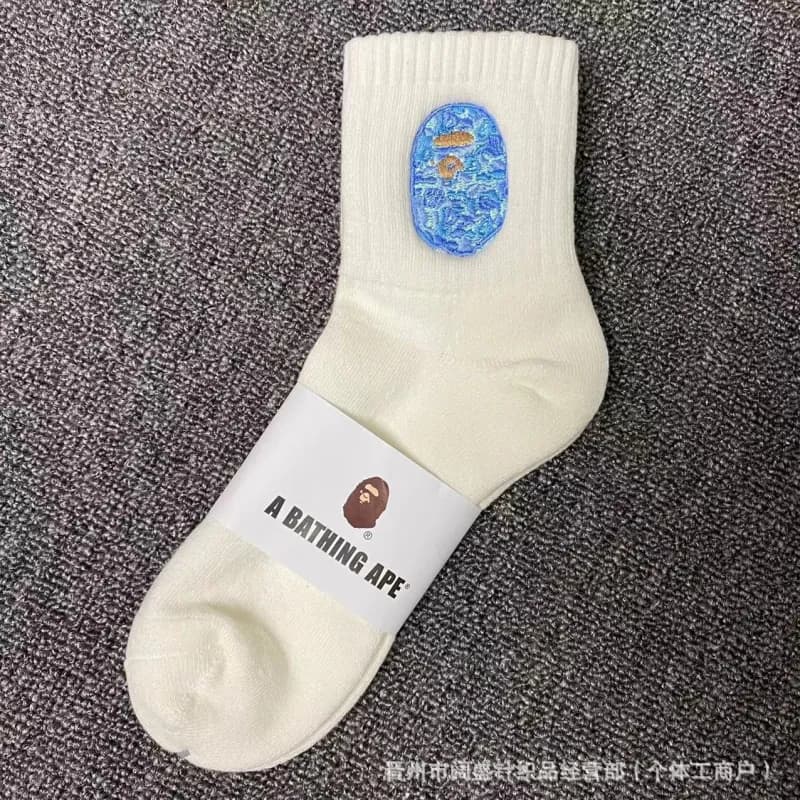 BAPE Crew Sock Blue Ape Head Embroidery
