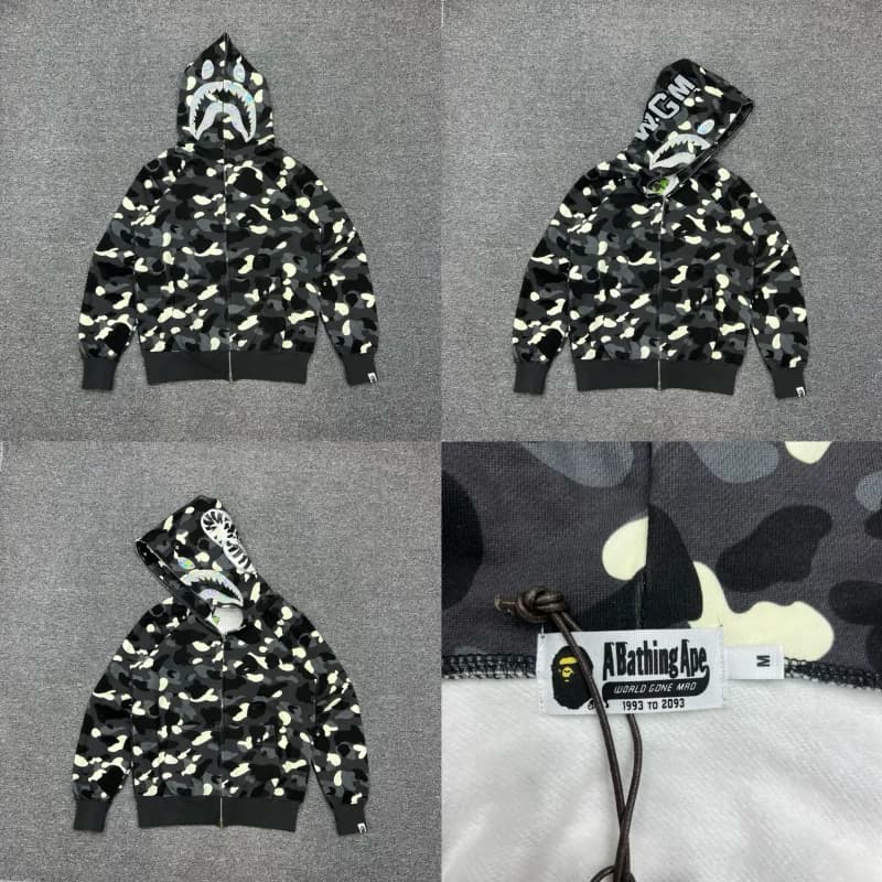 BAPE Shark Hooded Zip-Up Camouflage