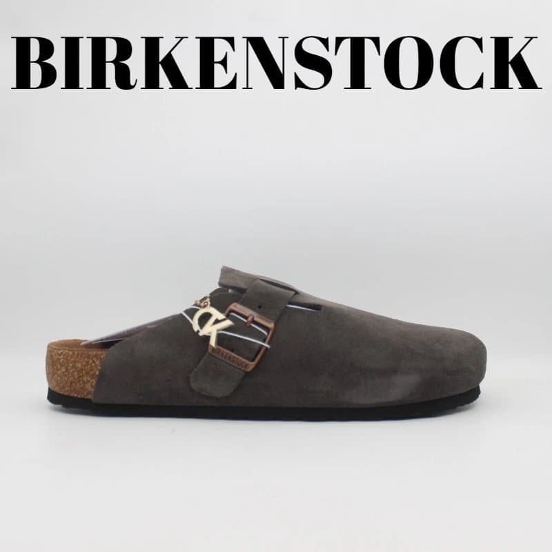 Birkenstock Boston Monogram Strap — BS深灰色反绒