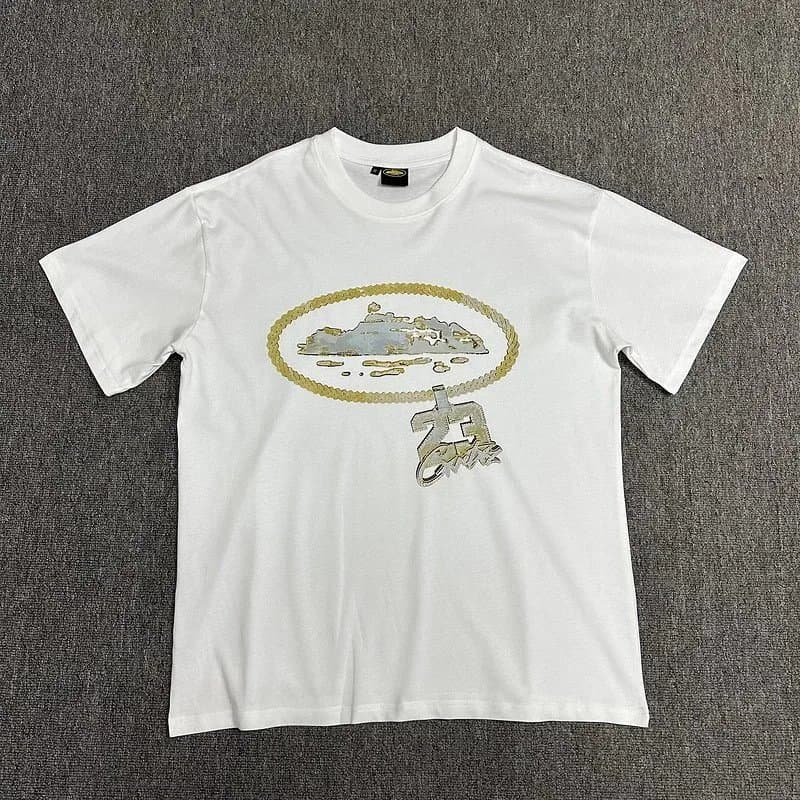 Corteiz Logo Tee Pink Outline Script — 0154026HJ