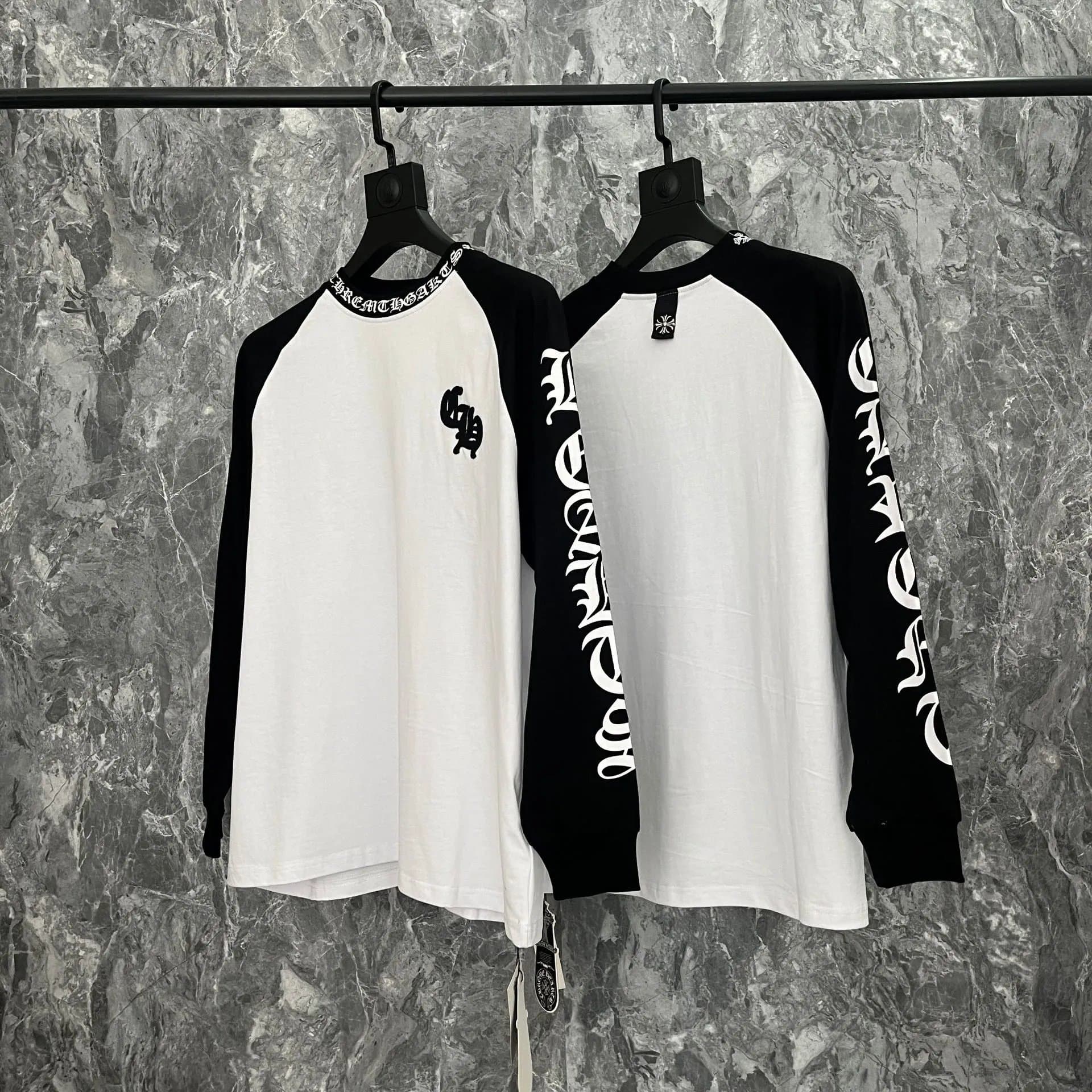 Raglan Long Sleeve Tee Chrome Hearts Logo Print