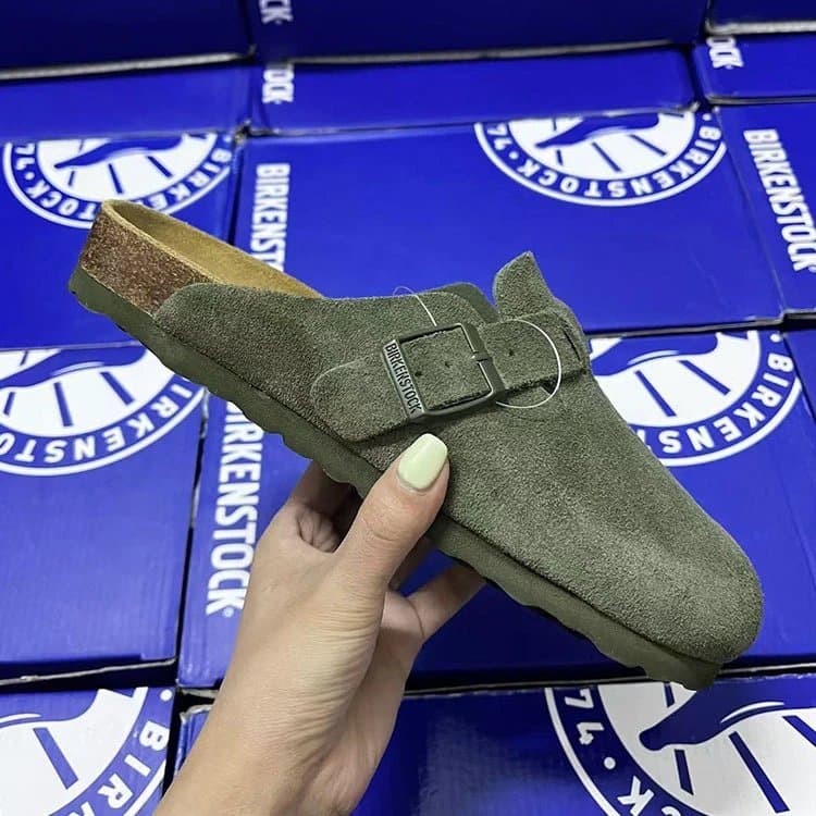 Birkenstock Boston Clog Olive Suede