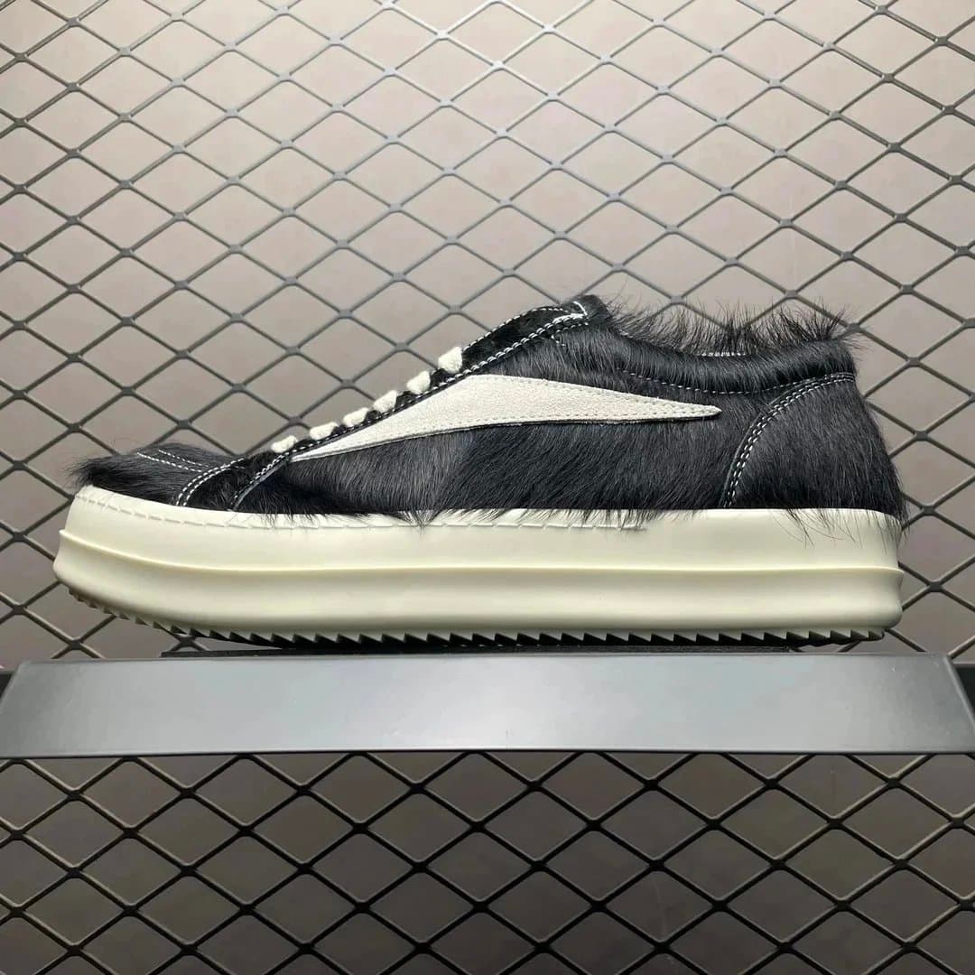 Rick Owens Drkshdw Platform Boot All Black — GZ版本 RO · 低帮万斯黑马毛