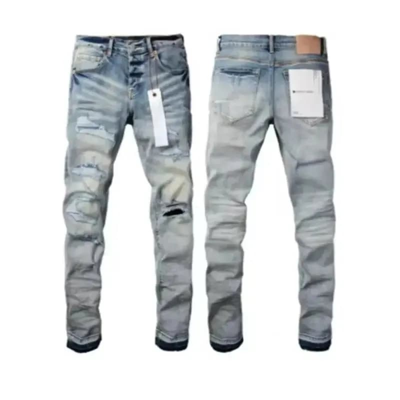 Distressed Slim Fit Jeans Worn-in Wash with Rips