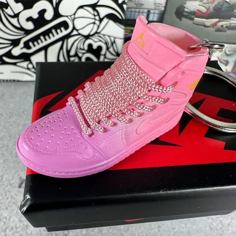 Air Jordan 1 High Miniature Keychain — 130.purple pink gradient + box