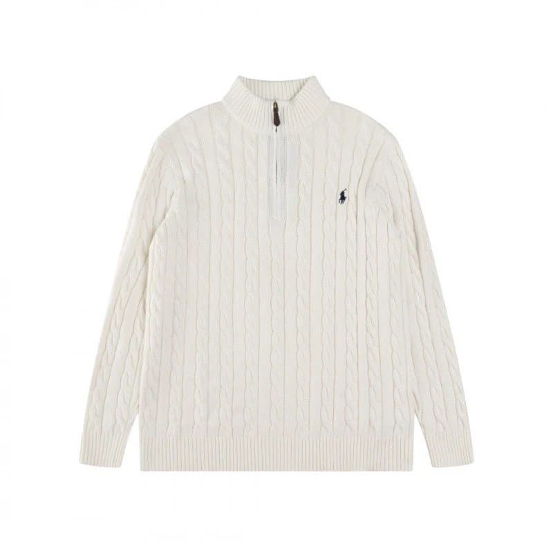Polo Ralph Lauren Cable Knit Quarter-Zip Sweater Ivory