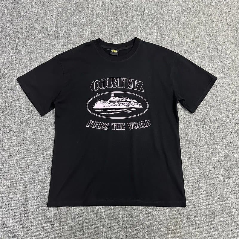Corteiz Graphic Tee Crab Logo — 3102款 黑印粉