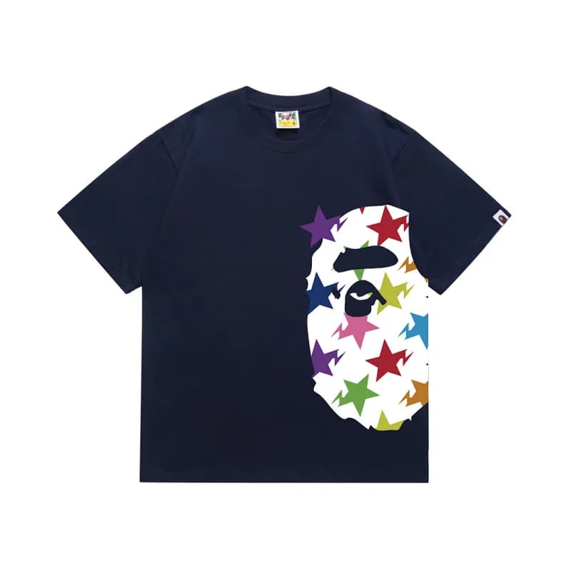 BAPE Ape Head Tee Multi-Color Camo Print — 1320藏青色