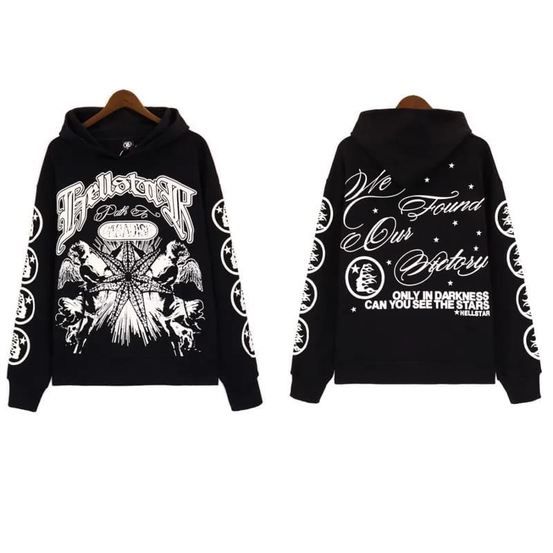Hellstar Omnis Hoodie Om Symbol Flame Print — 5635 black
