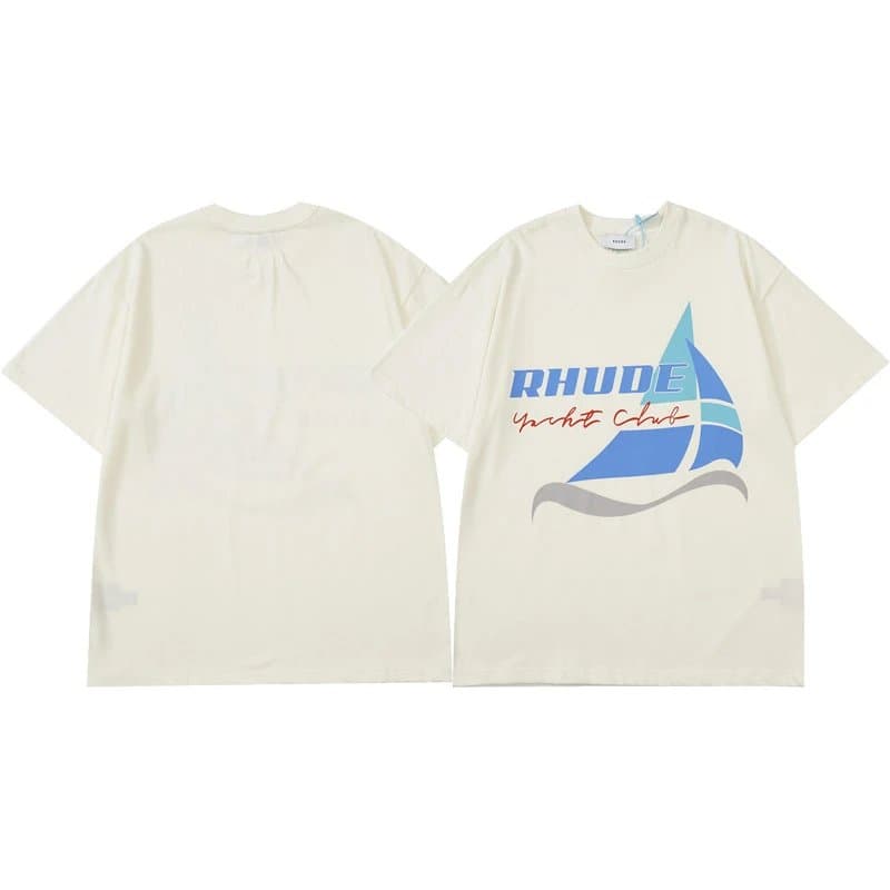 Rhude Graphic Tee Parrot Logo — 8023白色【帆船标语印花】