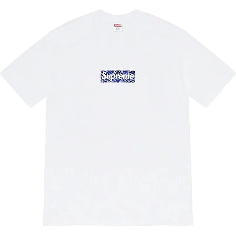 Supreme Box Logo Tee Black Logo — B233 腰果 白色