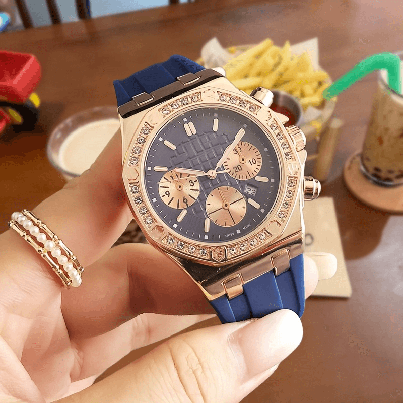 Audemars Piguet Royal Oak Chronograph Blue Dial with Diamond Bezel