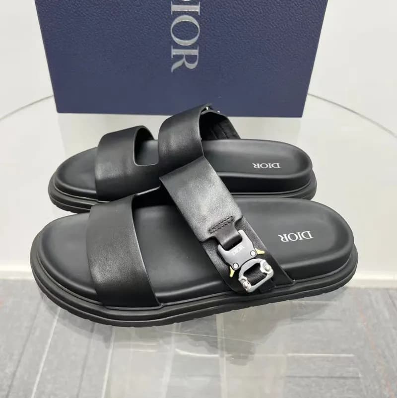 Dior B23 Slide Black Leather