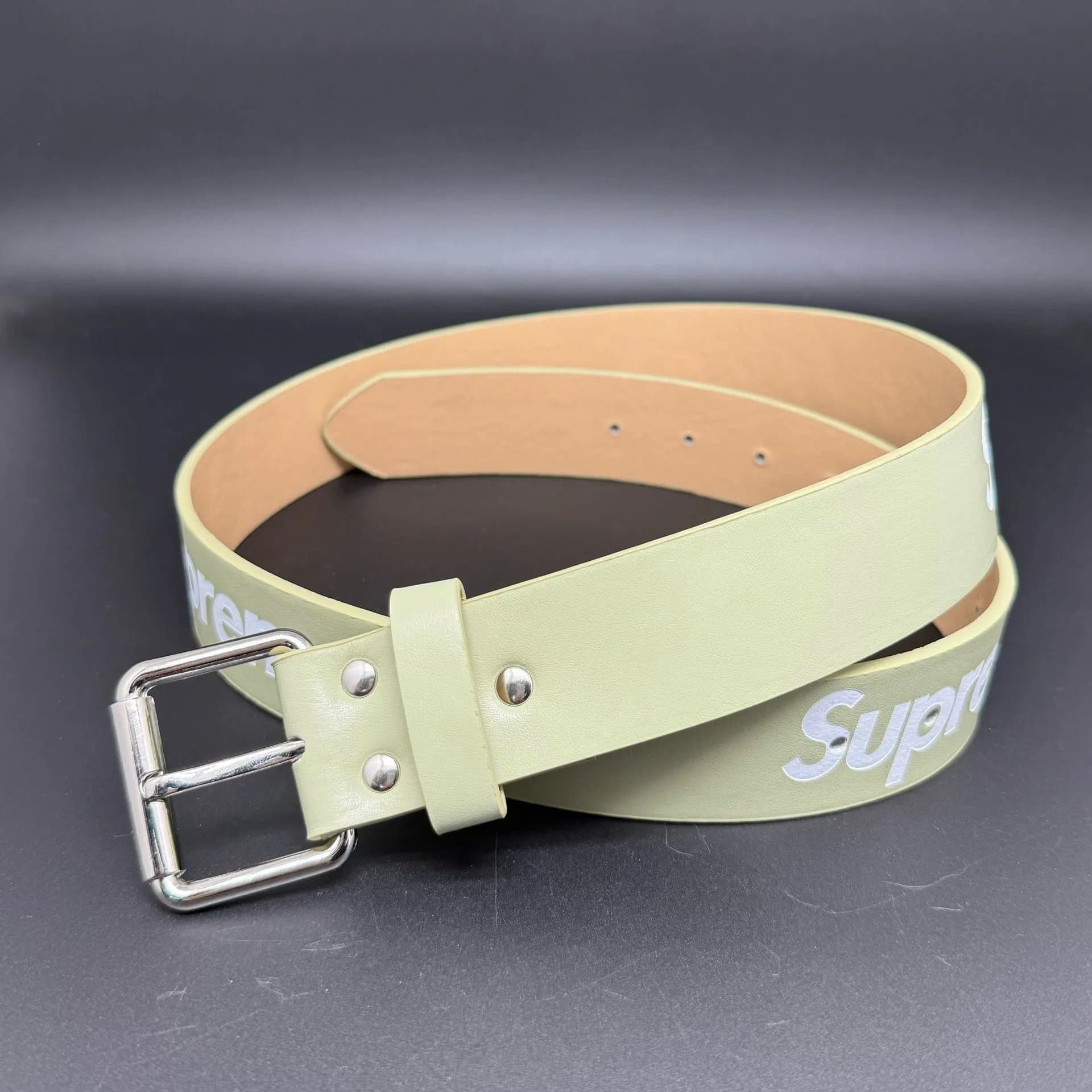 Supreme Logo Belt Pale Green