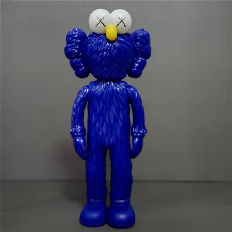 BAPE × KAWS Half-Brain Ape Figure Split Brain Design — 芝麻街带盒蓝色-35CM