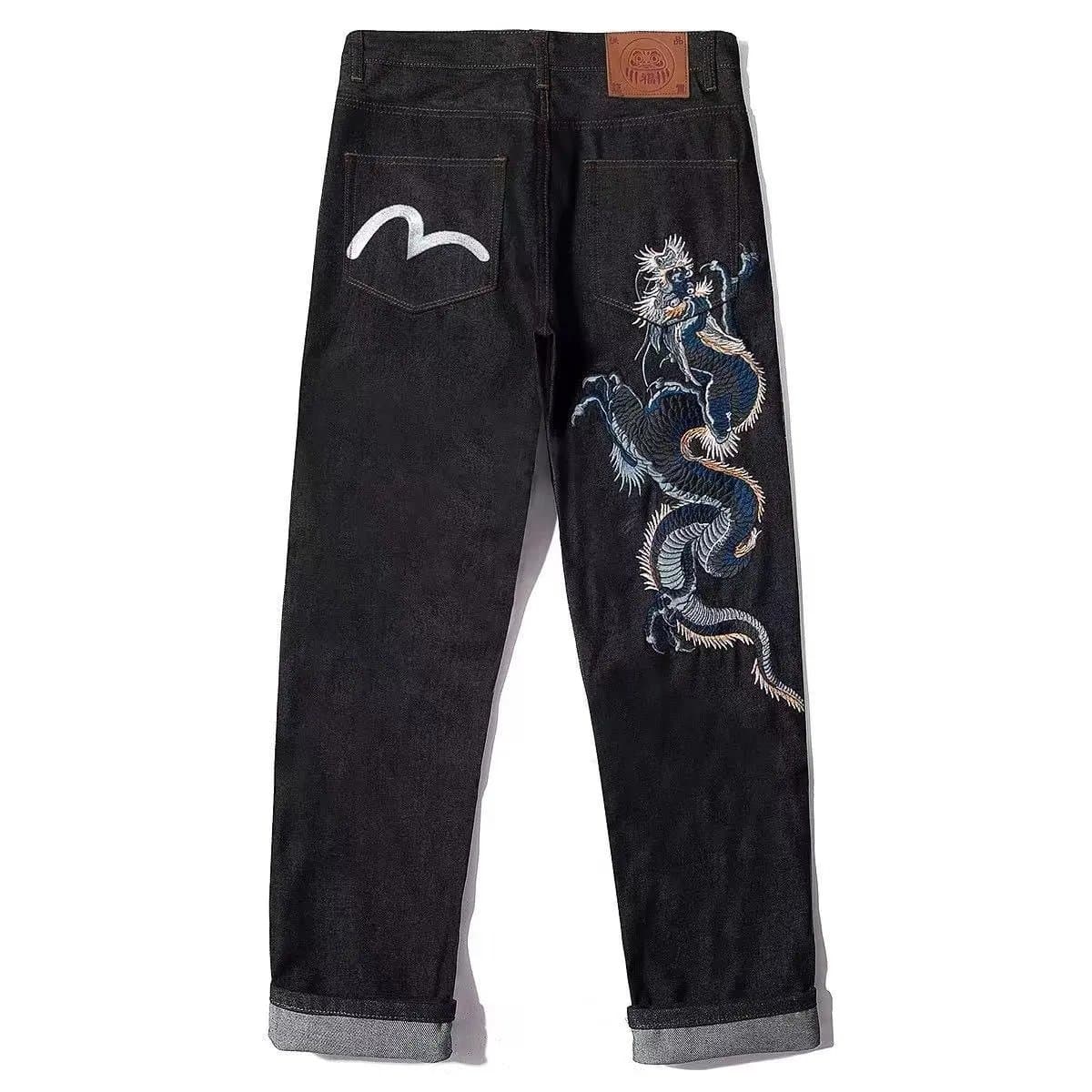 C.P. Company Dragon Embroidery Jeans Hand-Embroidered Dragon