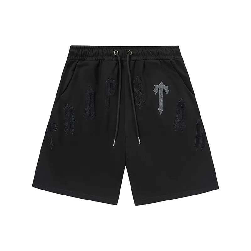 Travis Scott Logo Shorts Black with Blue Script — 737黑色短裤