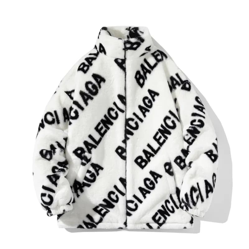 Balenciaga Fleece Jacket All-Over Logo Print