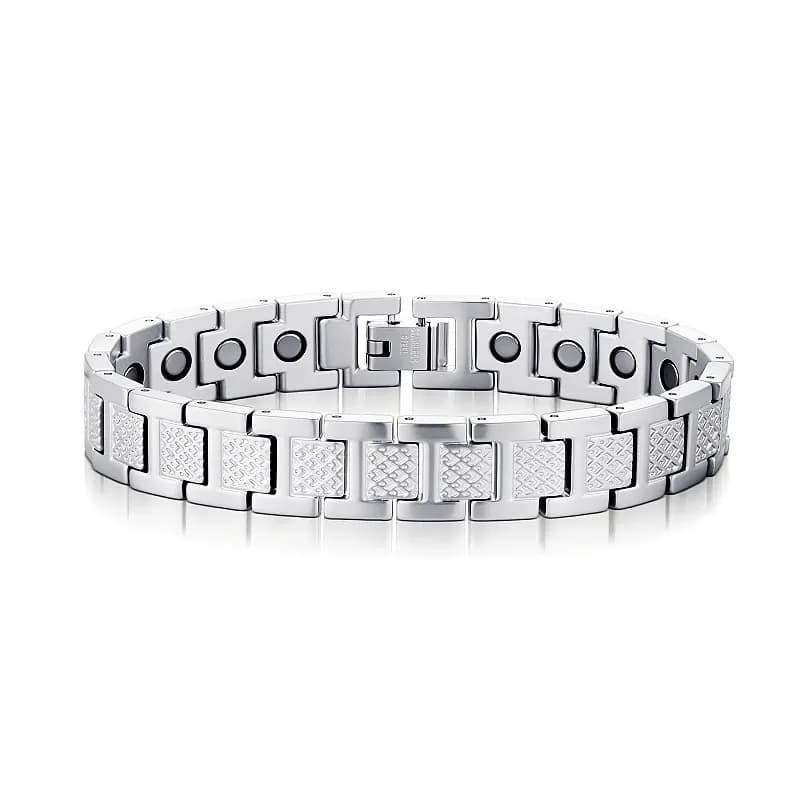 Chrome Hearts Magnetic Link Bracelet Textured Plate Design